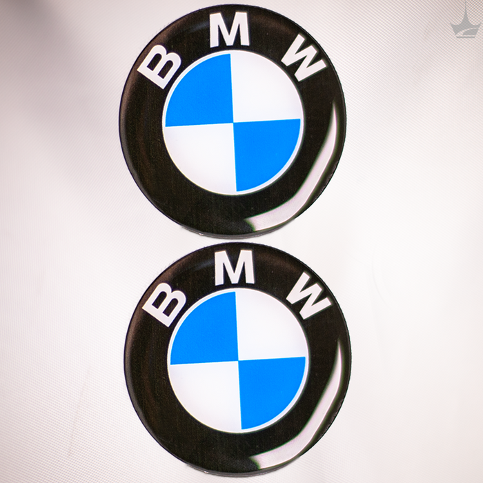Grippatch BMW Siyah 5x5 cm Premium Damla Logo – 2’li Poliüretan 3D Logo-Amblem Seti