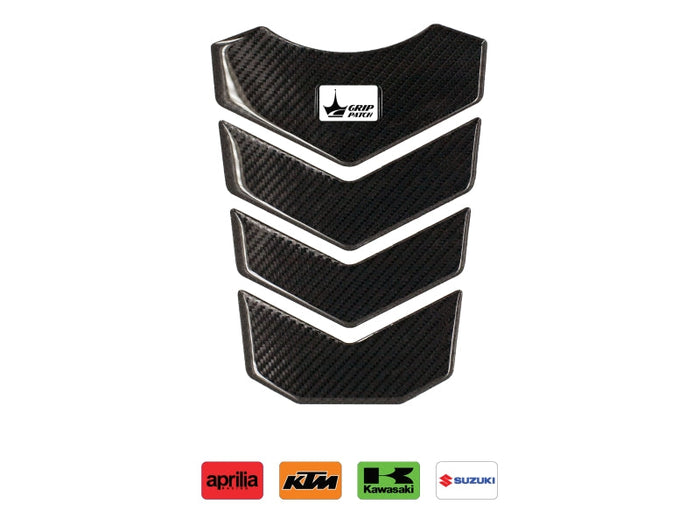 Grippatch Aprilia, KTM, Kawasaki, Suzuki ile Uyumlu Kaydırmaz 6D Karbon Tank Pad GC02