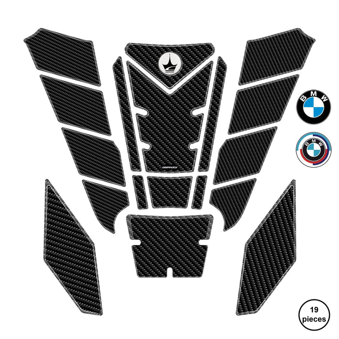 Grippatch BMW F750 GS (2024) ile Uyumlu Kaydırmaz 6D Karbon 19 Parça Tank Pad Seti GC69