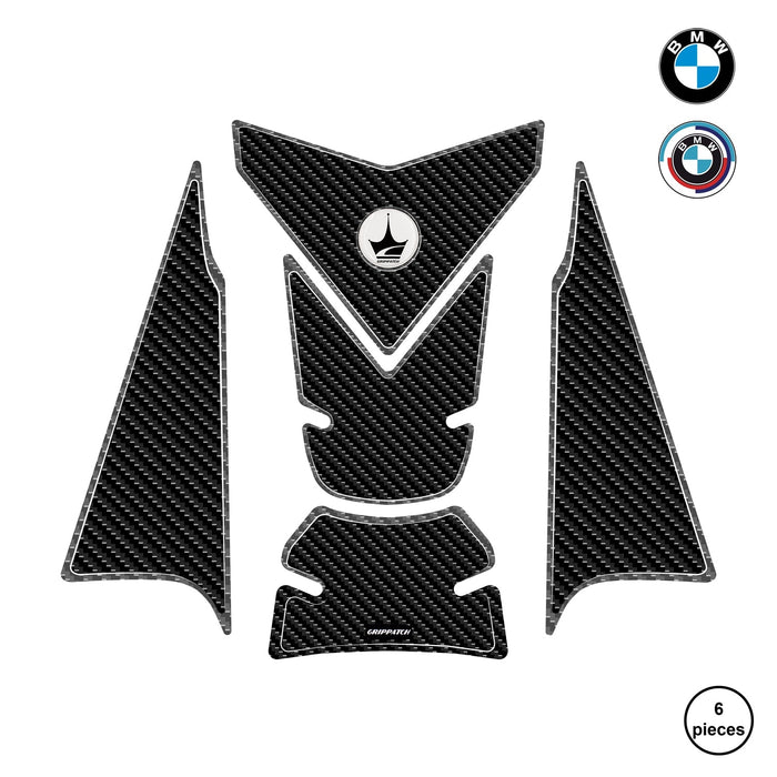 Grippatch BMW F850 ADV (2025) ile Uyumlu Kaydırmaz 6D Karbon 6 Parça Tank Pad Seti GC70