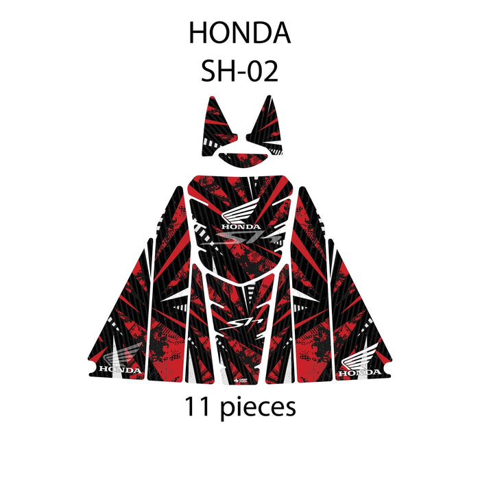 Grippatch Honda SH 125 (2024) ile Uyumlu 11 Parça Tank Pad Seti – GC21-2