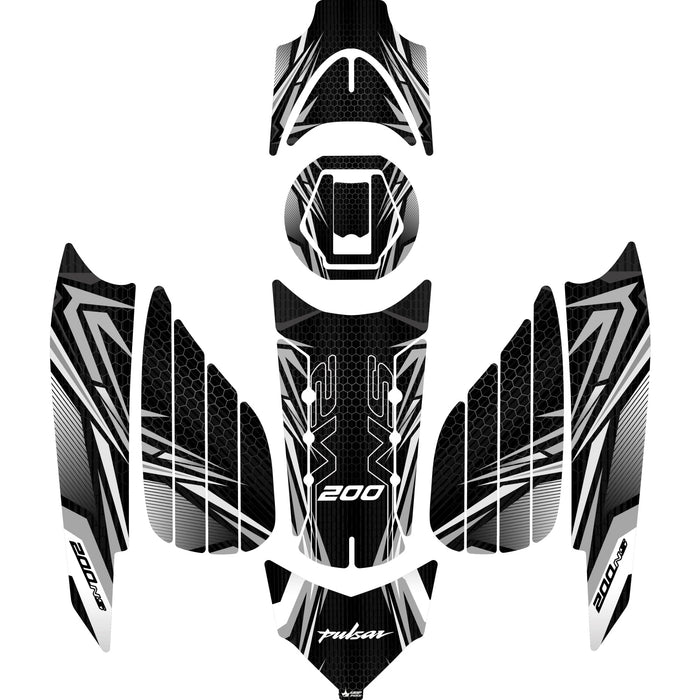 Grippatch Pulsar NS 200 (2024) ile Uyumlu Renkli Tank Pad Seti 19 Parça GC36-S