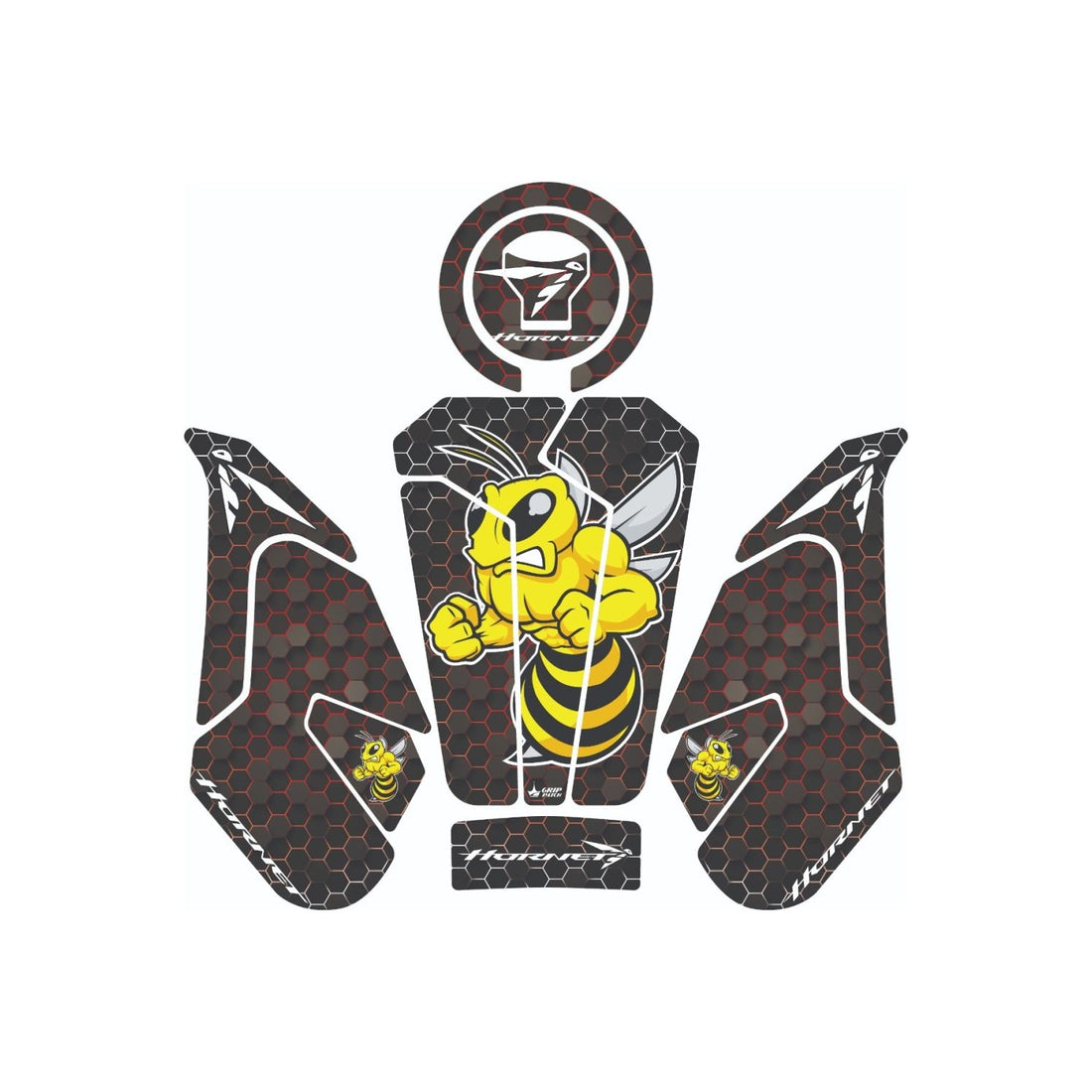 Grippatch Honda Hornet 750 (2025) ile Uyumlu 13 Parça Renkli Tank Pad Set GC42-1