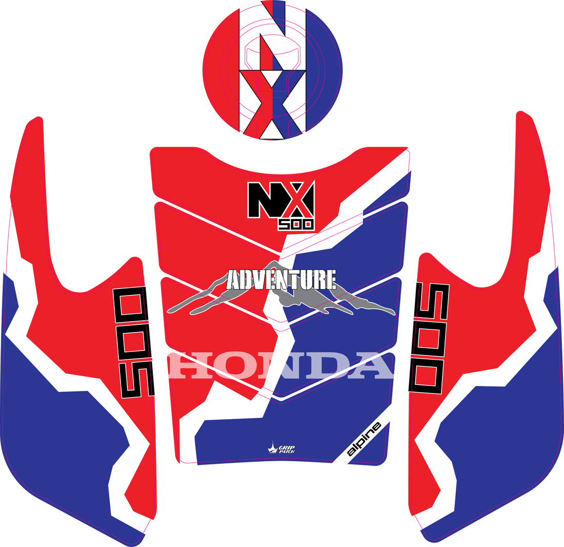 Grippatch Honda NX500 (2025) ile Uyumlu 9 Parça Renkli Tank Pad Seti GC26-1