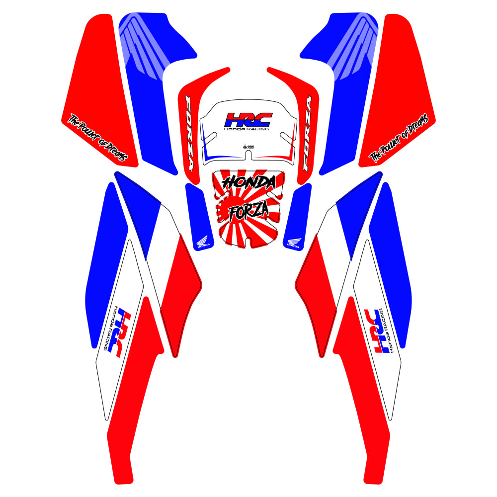 Grippatch Honda Forza 250 (2025) ile Uyumlu 18 Parça Renkli Tank Pad Seti GC20-R6
