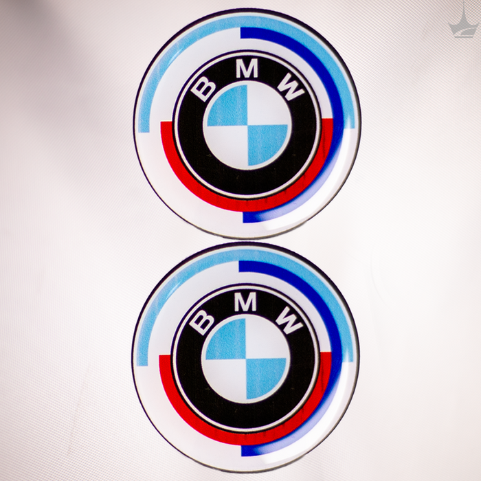 Grippatch BMW 5x5 cm Premium Damla Logo – 2’li Poliüretan 3D Logo-Amblem Seti