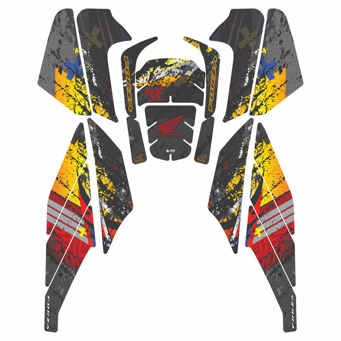 Grippatch Honda Forza 250 (2018-2026) ile Uyumlu 18 Parça Renkli Tank Pad Seti GC20-R7