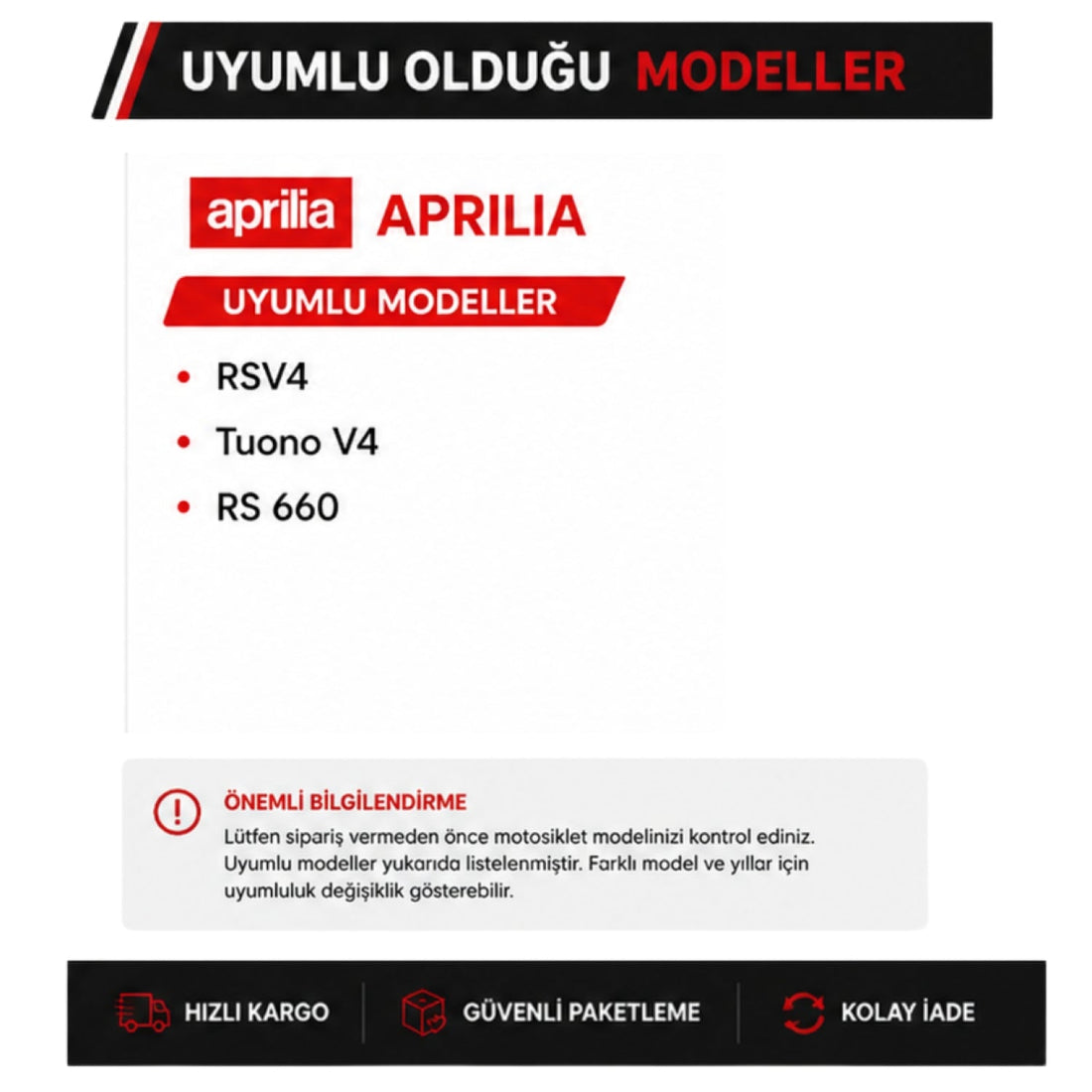 Grippatch Aprilia ile Uyumlu Fren Kaliper Soğutucu Hava Kanalı – Brake Cooling Duct
