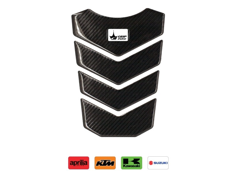Grippatch Aprilia, KTM, Kawasaki, Suzuki ile Uyumlu Kaydırmaz 6D Karbon Tank Pad GC02