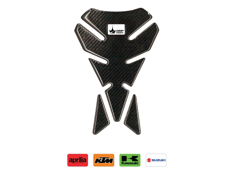 Grippatch Aprilia, KTM, Kawasaki, Suzuki ile Uyumlu Kaydırmaz 6D Karbon Tank Pad GC04