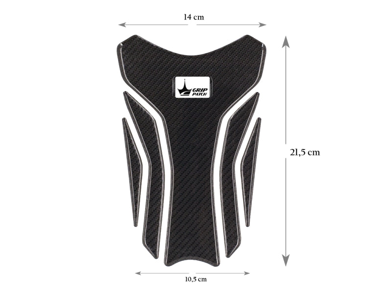 Grippatch Aprilia, KTM, Kawasaki, Suzuki ile Uyumlu Kaydırmaz 6D Karbon Tank Pad GC07