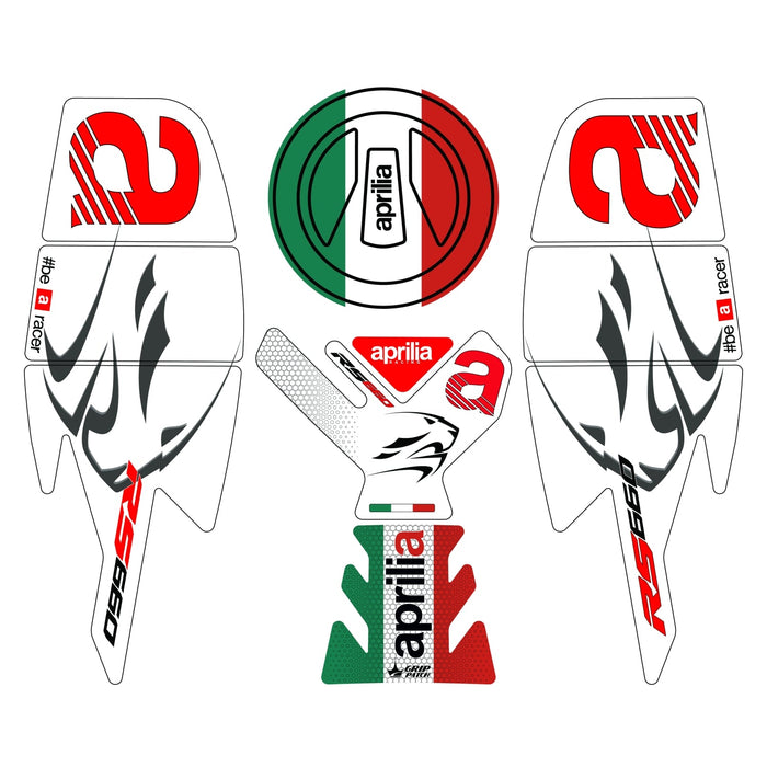Grippatch Aprilia RS 660 (2025) ile Uyumlu 13 Parça Renkli Tank Pad Seti GC61-1