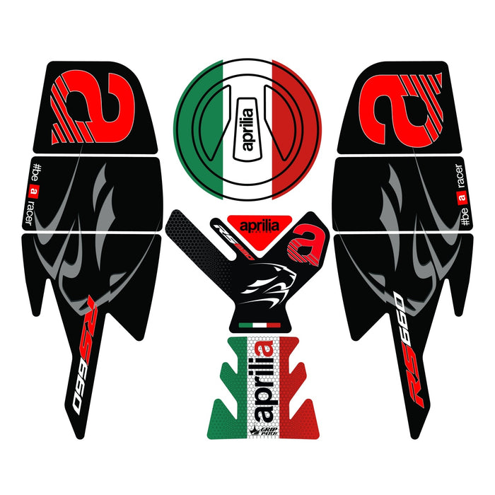 Grippatch Aprilia RS 660 (2025) ile Uyumlu 13 Parça Renkli Tank Pad Seti GC61-2