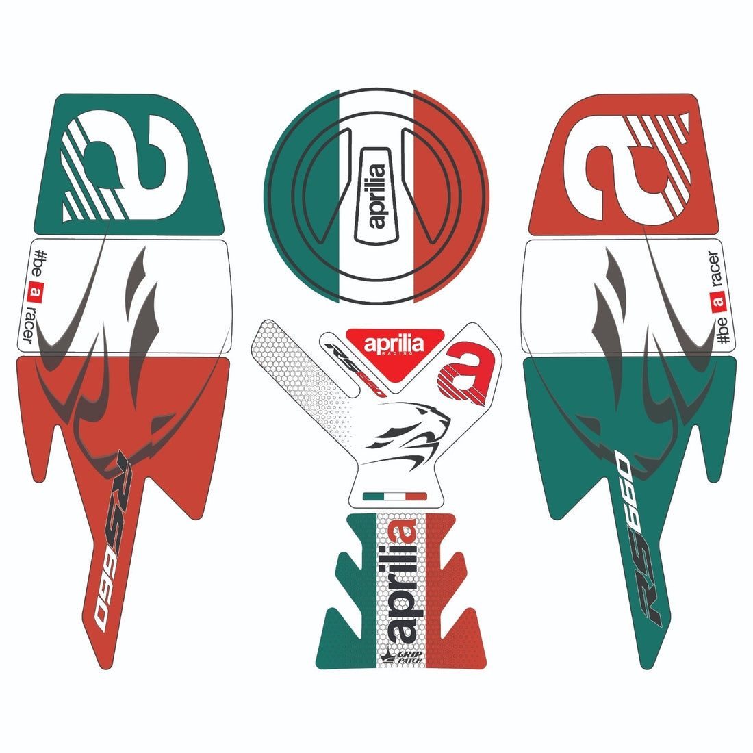 Grippatch Aprilia RS 660 (2025) ile Uyumlu 13 Parça Renkli Tank Pad Seti GC61-3