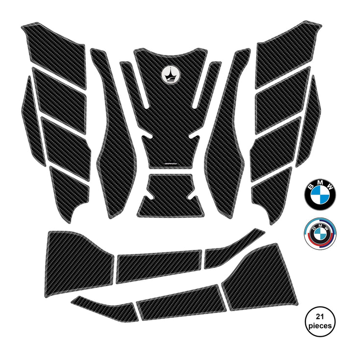 Grippatch BMW F800 2025 ile Uyumlu Kaydırmaz 6D Karbon 21 Parça Tank Pad Seti GC71