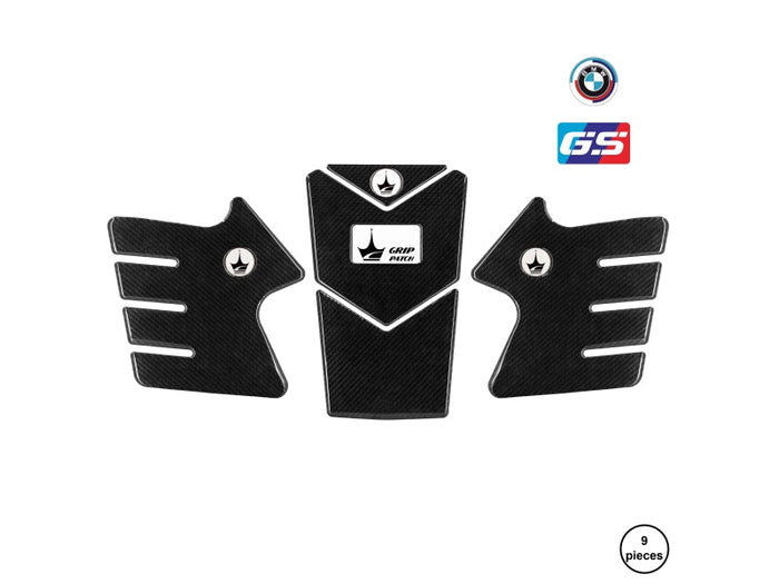 Grippatch BMW GS R1250 ADV (2021) ile Uyumlu Kaydırmaz 6D Karbon 9 Parça Tank Pad Seti GC32