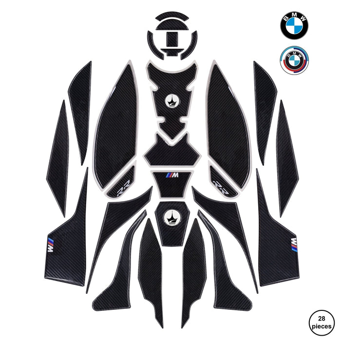 Grippatch BMW S1000RR (2023-2024) ile Uyumlu Ultimate Kaydırmaz 28 Parça Tank Pad Seti GTC05