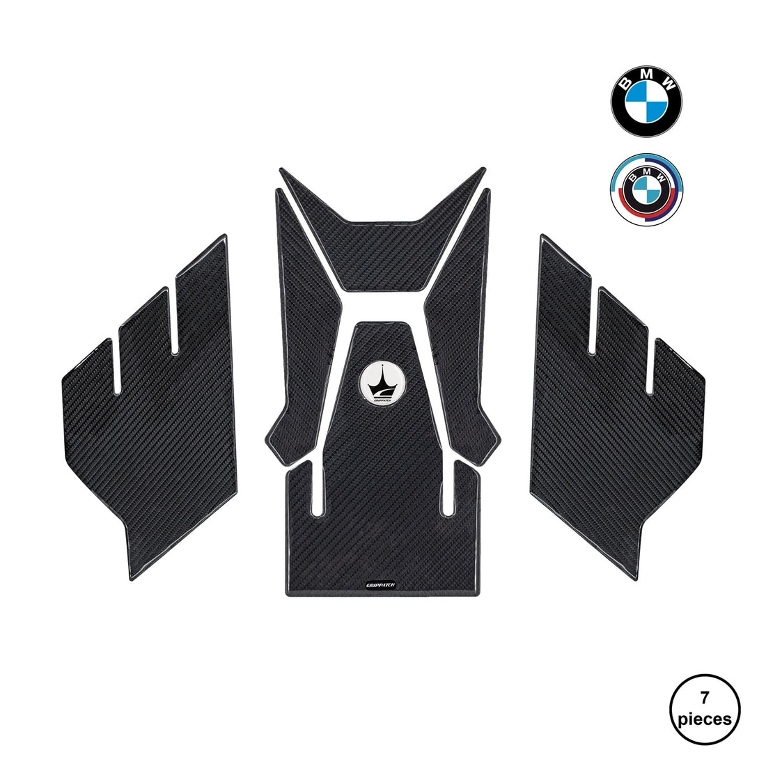 Grippatch BMW S1000XR (2023) ile Uyumlu Kaydırmaz 6D Karbon 7 Parça Tank Pad Seti GC44