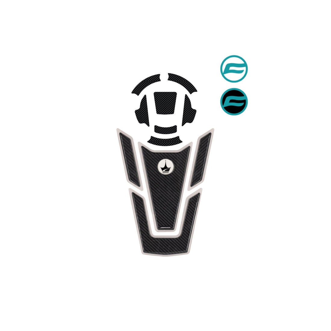 Grippatch CF Moto 650 MT ile Uyumlu Depo ve Depo Kapağı Ultimate 6D Karbon Kaydırmaz Tank Pad GTC03-DK