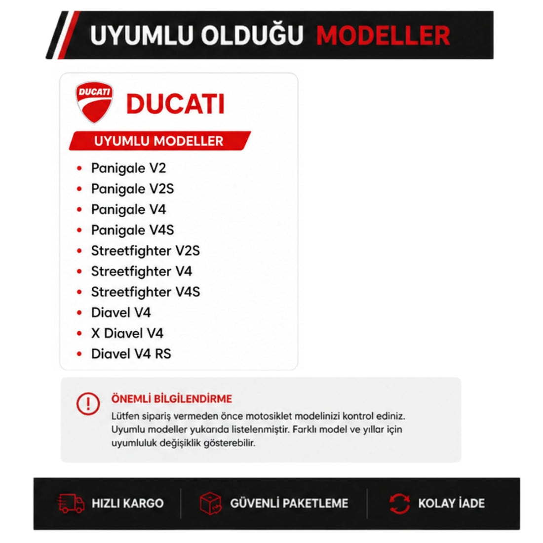 Grippatch Ducati ile Uyumlu Fren Kaliper Soğutucu Hava Kanalı – Brake Cooling Duct