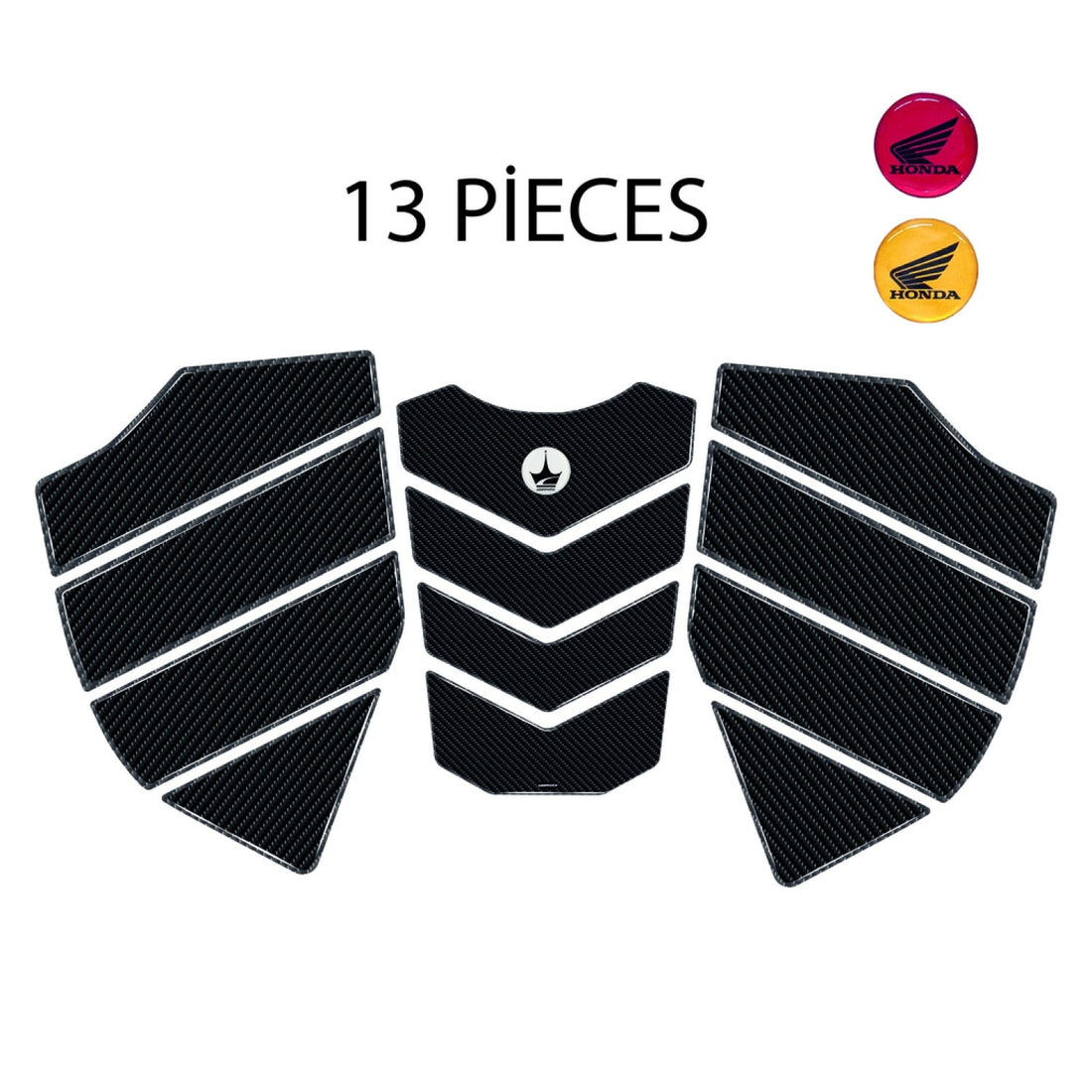 Grippatch Honda CB125F ile Uyumlu Kaydırmaz 6D Karbon 13 Parça Tank Pad Set - GC82
