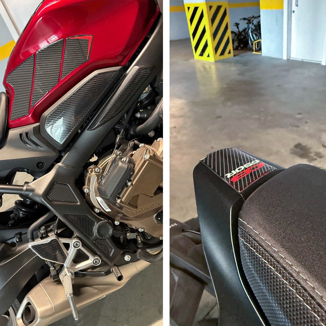 Grippatch Honda CB650R (2025) ile Uyumlu Kaydırmaz 6D Karbon 40 Parça Tank Pad Seti GC54