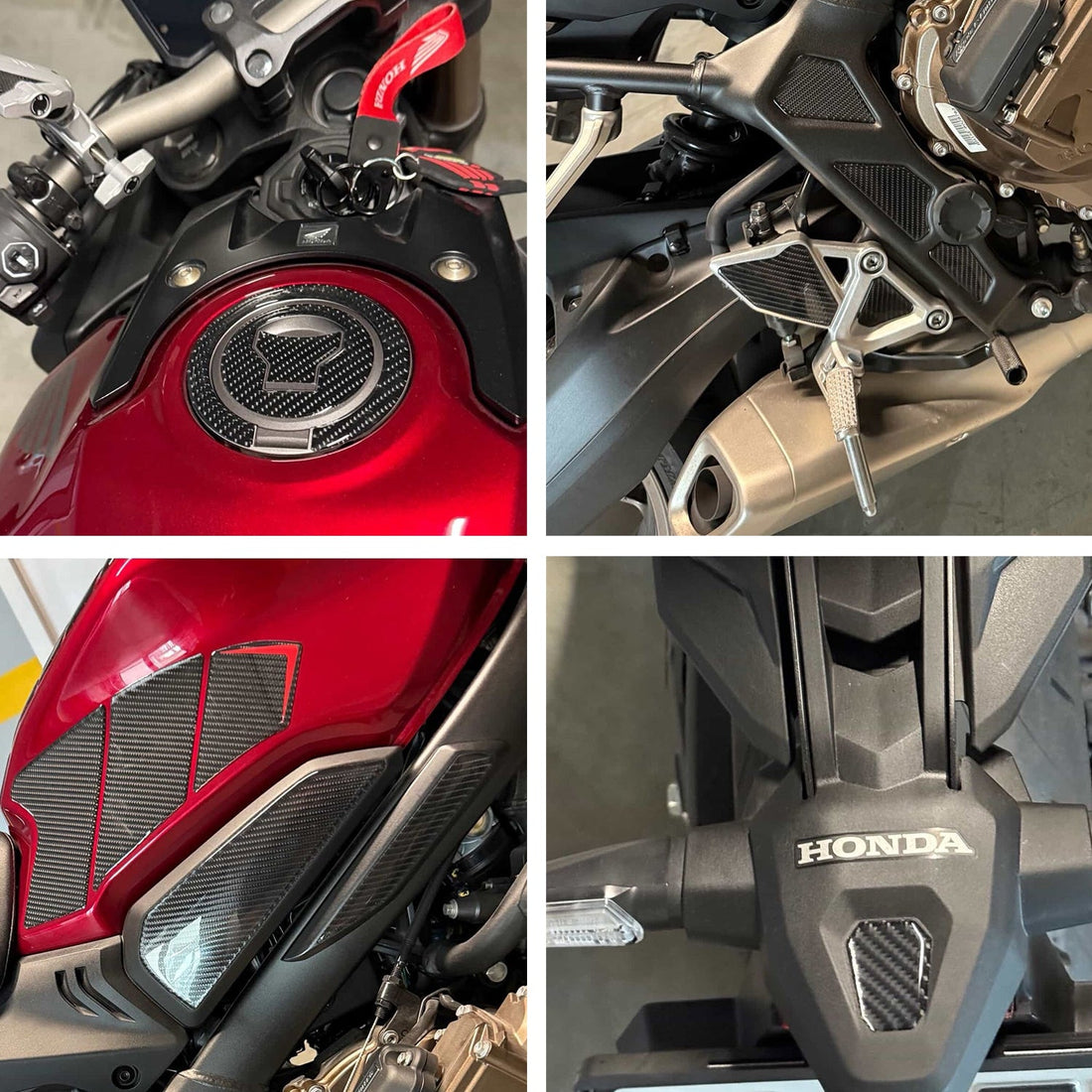 Grippatch Honda CB650R (2025) ile Uyumlu Kaydırmaz 6D Karbon 40 Parça Tank Pad Seti GC54