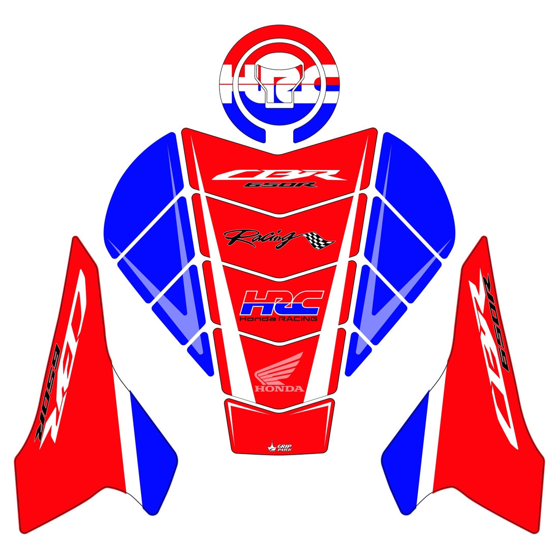 Grippatch Honda CBR650R (2025) ile Uyumlu 18 Parça Renkli Tank Pad Seti GC41-3