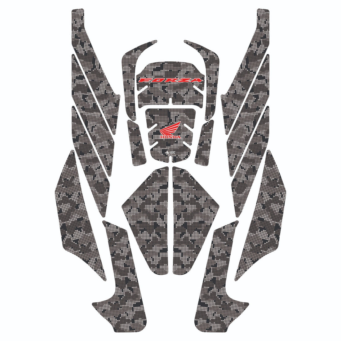 Grippatch Honda Forza 250 (2025) ile Uyumlu 18 Parça Renkli Tank Pad Seti GC20-R3