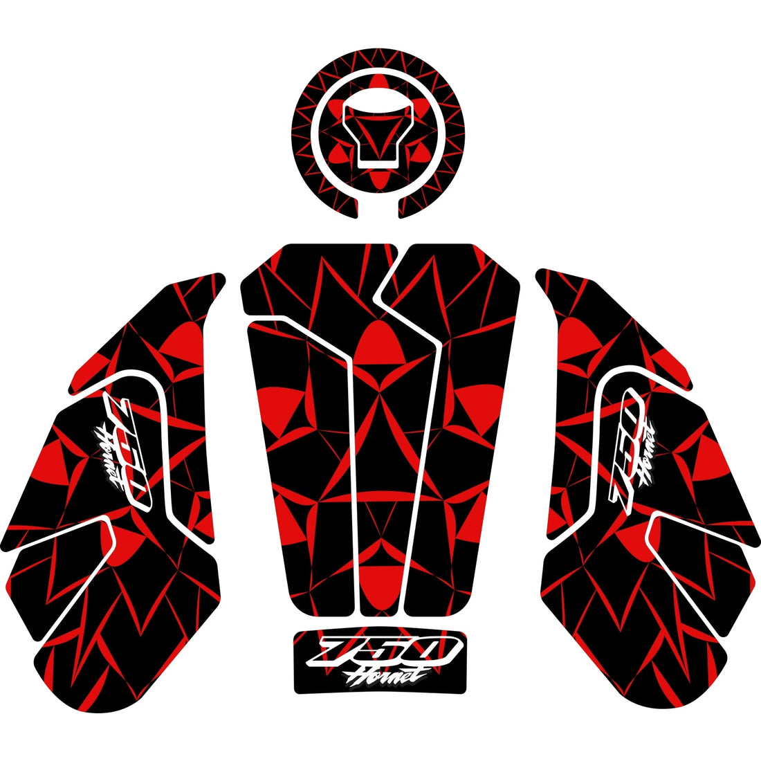 Grippatch Honda Hornet 750 (2025) ile Uyumlu Tank Pad Seti GC42-K