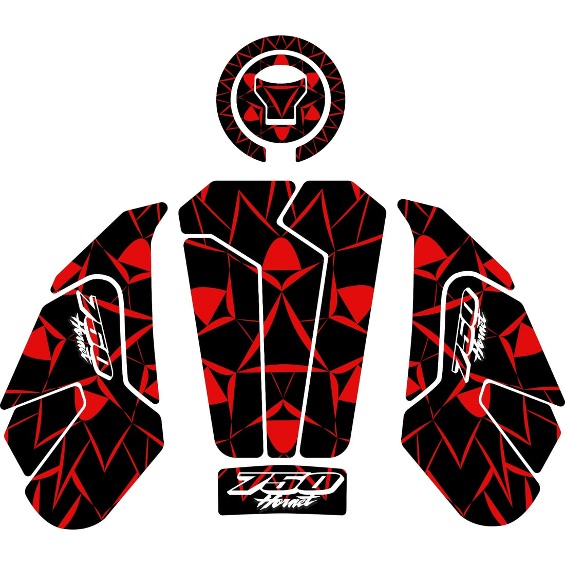 Grippatch Honda Hornet 750 (2025) ile Uyumlu Tank Pad Seti GC42-K
