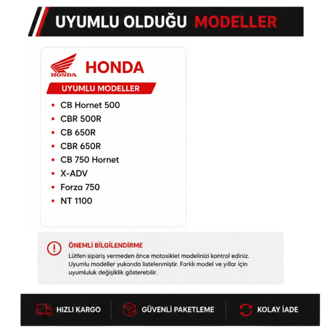 Grippatch Honda ile Uyumlu Fren Kaliper Soğutucu Hava Kanalı – Brake Cooling Duct