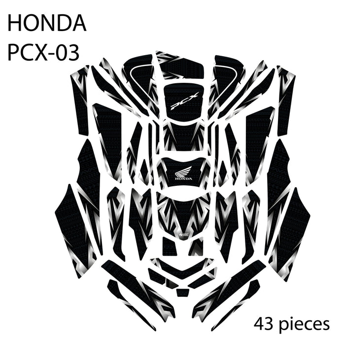 Grippatch Honda PCX 125 (2025) ile Uyumlu 43 Parça Renkli Tank Pad Set – GC40-S/B-S