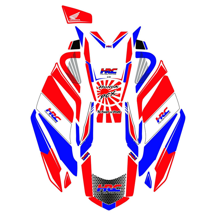 Grippatch Honda PCX 125 HRC ( 2025 ) ile Uyumlu 43 Parça Renkli Tank Pad GC40-R9