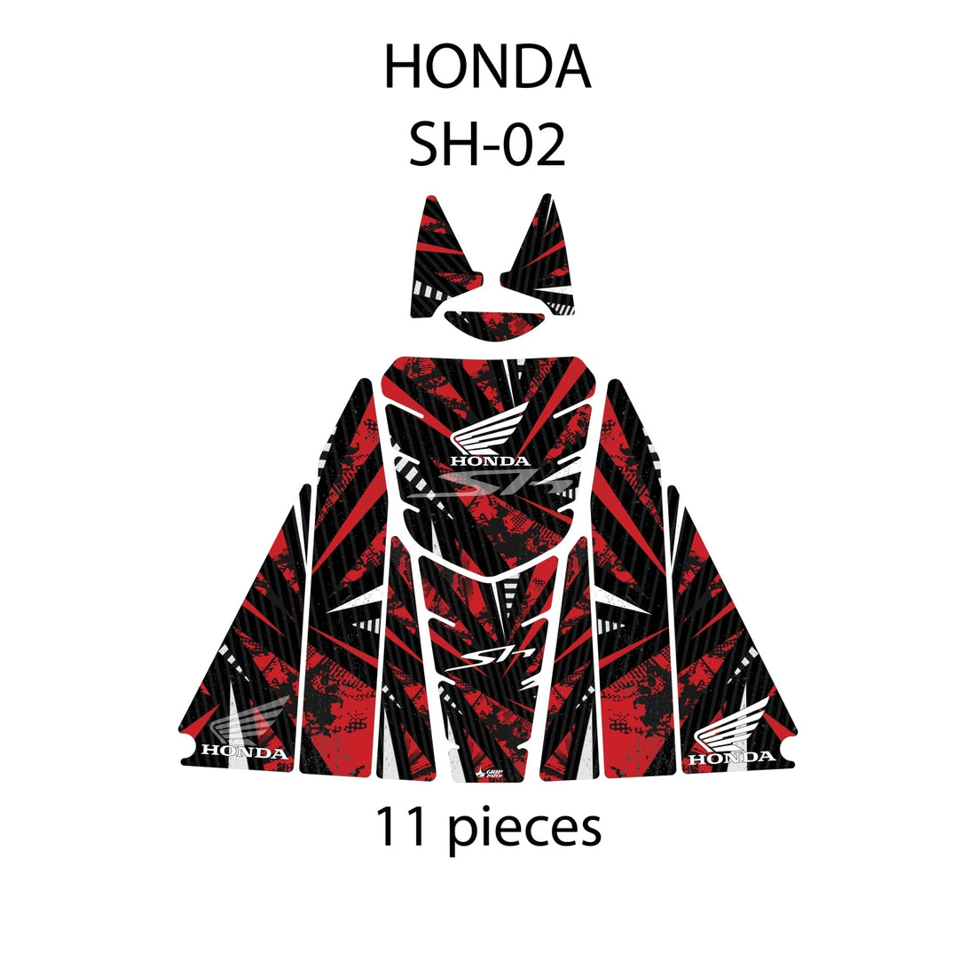 Grippatch Honda SH 125 (2024) ile Uyumlu 11 Parça Tank Pad Seti – GC21-2
