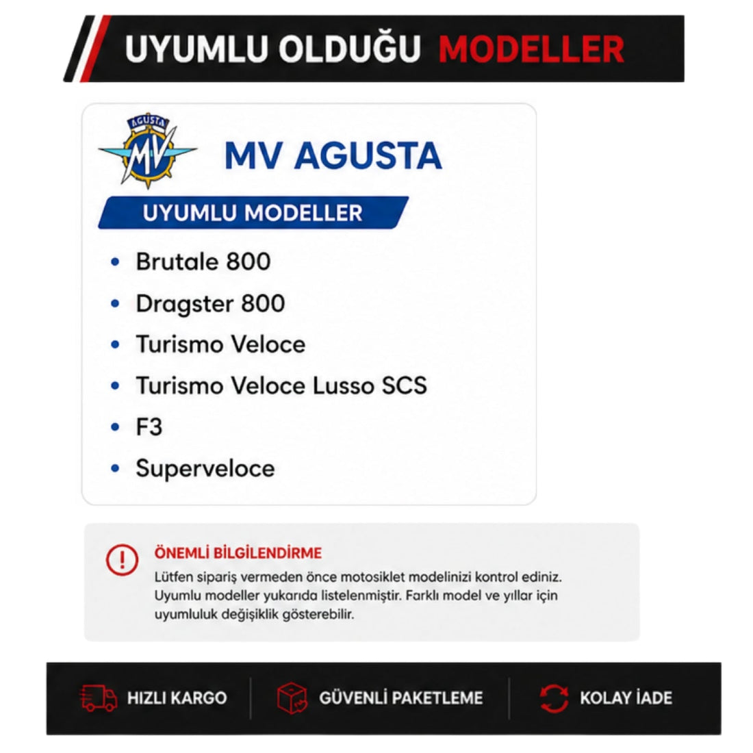 Grippatch MV Agusta ile Uyumlu Fren Kaliper Soğutucu Hava Kanalı – Brake Cooling Duct