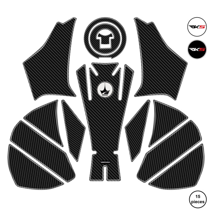 Grippatch RKS A250 (2023) ile Uyumlu Kaydırmaz 6D Karbon 15 Parça Tank Pad Seti GC79