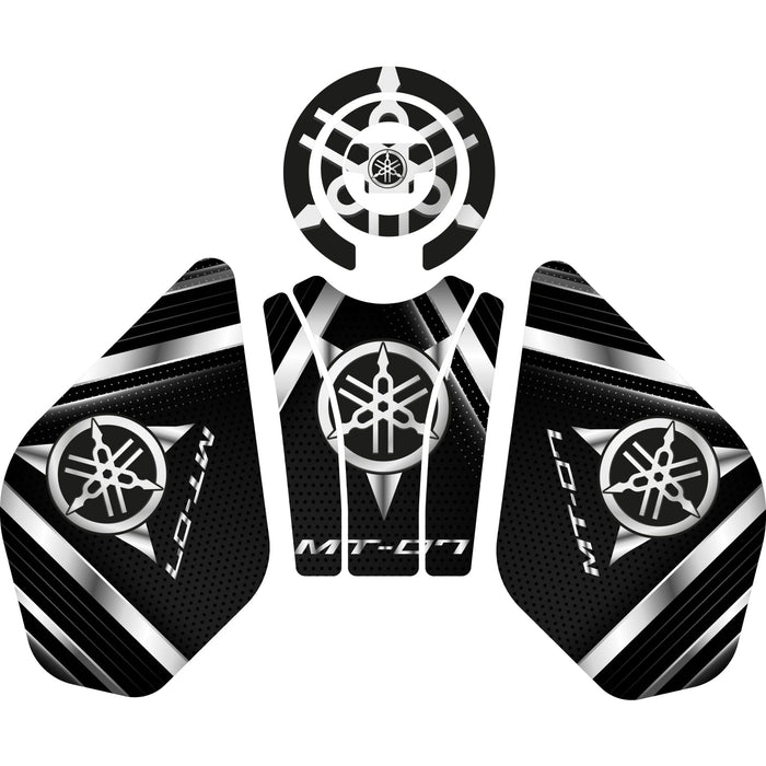 Grippatch Yamaha MT-07 (2019) ile Uyumlu Renkli Tank Pad 8 Parça Set GC13-1